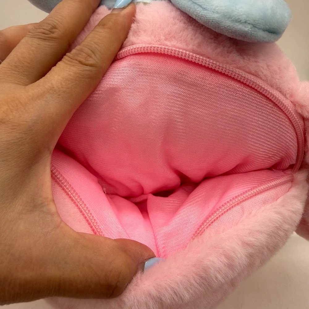 Sanrio My Melody Plush w Pocket Pink Blue Bow Bunny Bag